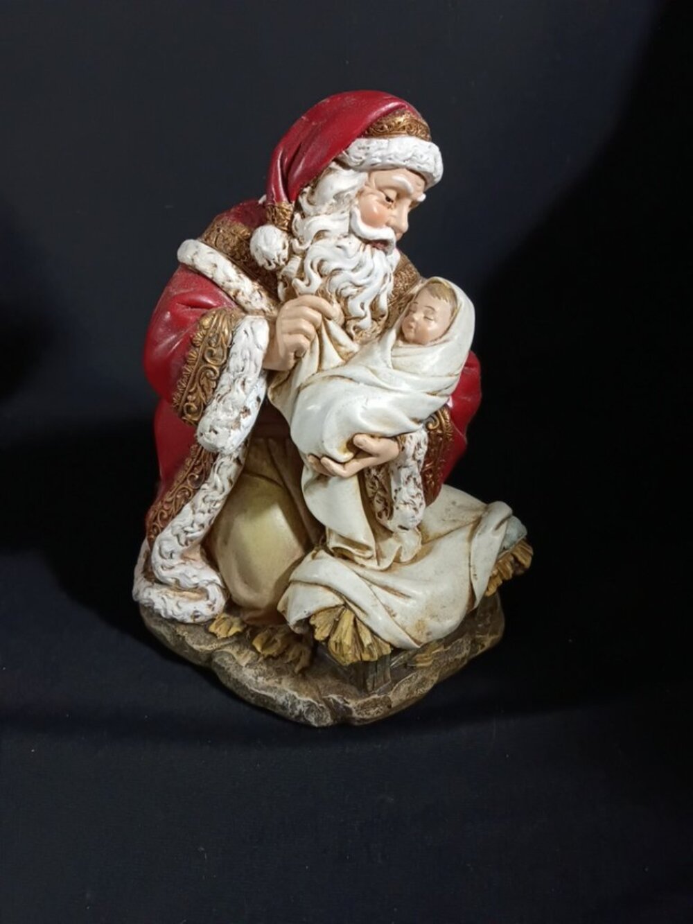 Gifts of Faith Adoring Kneeling Santa Baby Jesus Figurine 7" 1623230 Box